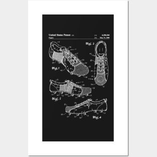 Soccer Boots Patent - Football Boots Art - Black Chalkboard Posters and Art